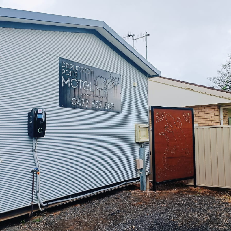 EV charger mounted on a wall