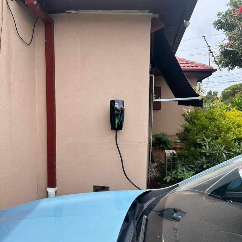 Beny electric vehicle charging station on a house exterior