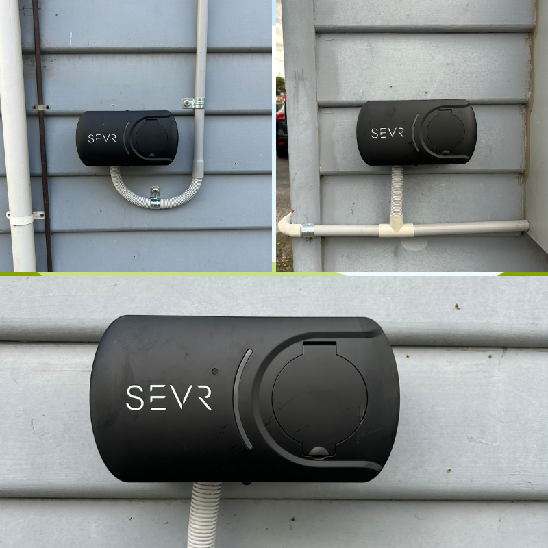 SEVR ev charger mounted on a wall