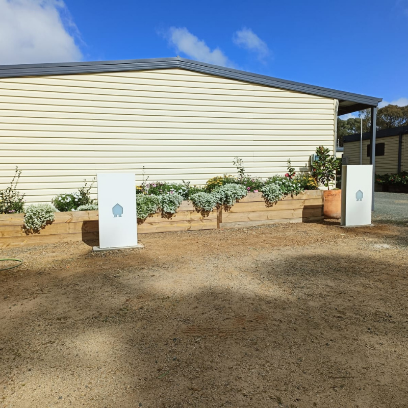 Two Smappee EV charger installed outside